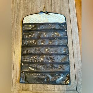 Clear Pocket Hanging Jewelry Organizer - Black